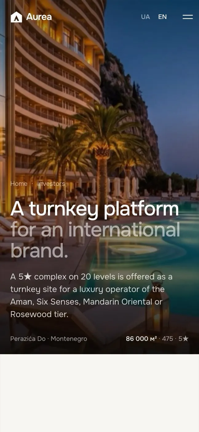 Adriatic Star — A site for buyers and a separate door for investors